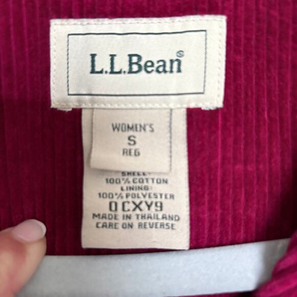 LL Bean Vintage Corduroy Barn Coat Chore Jacket Small Burgundy Pockets Acedemia - Picture 6 of 8